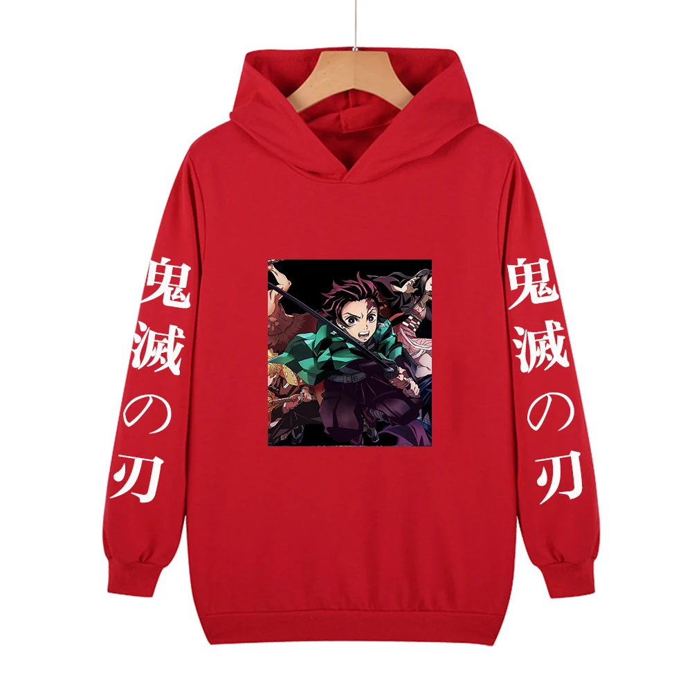

New Arrival Demon Slayer Anime Hoodies Men Women Kimetsu No Yaiba Print Hooded Boys girls Pullover Sweatshirt kids Hoody Clothes