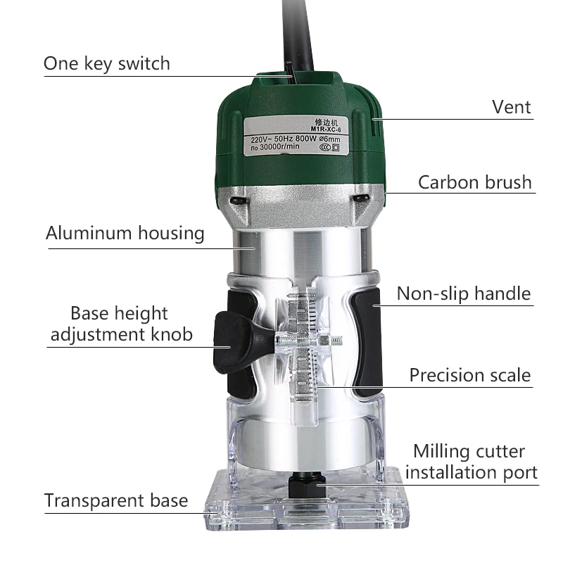 

220V Wood Electric Trimmer Woodworking Electric Hand Trimmer Wood Laminator Edge Trimmer Wood r Wood Milling Slotting Machine