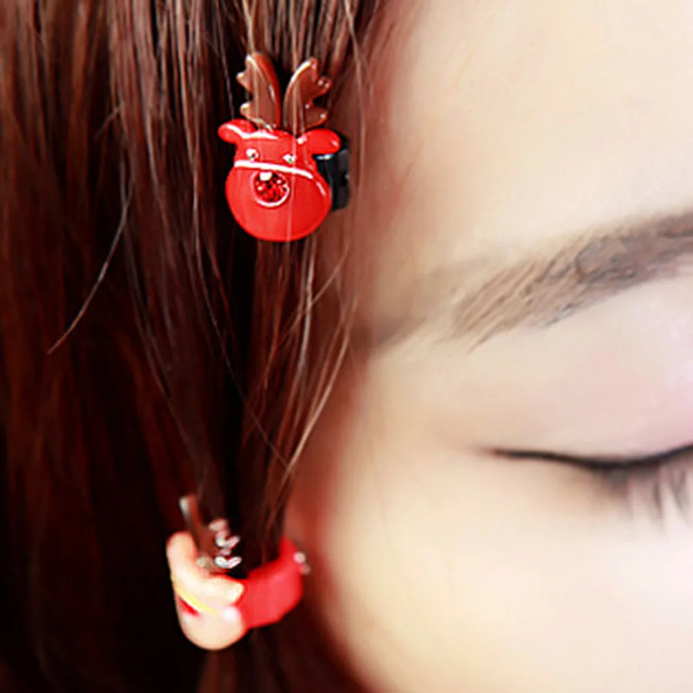 Новые милые рождественские заколки для волос девочек Рождественская елка