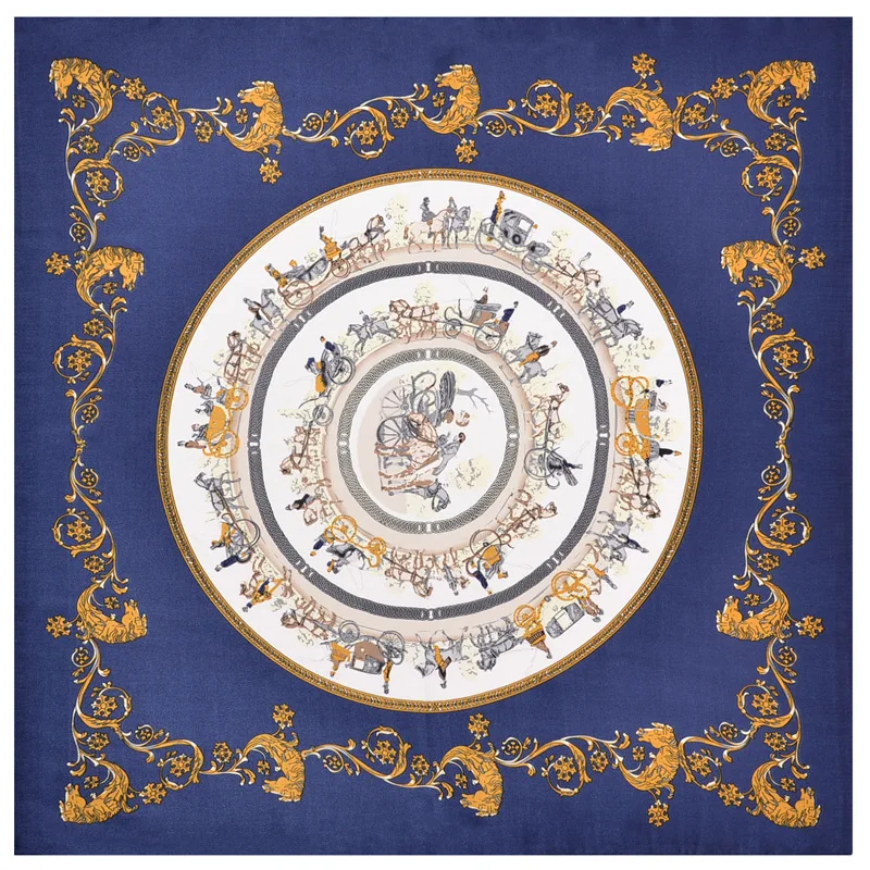 Элегантный ретро круглый Шелковый шарф с принтом женский маленький шейный