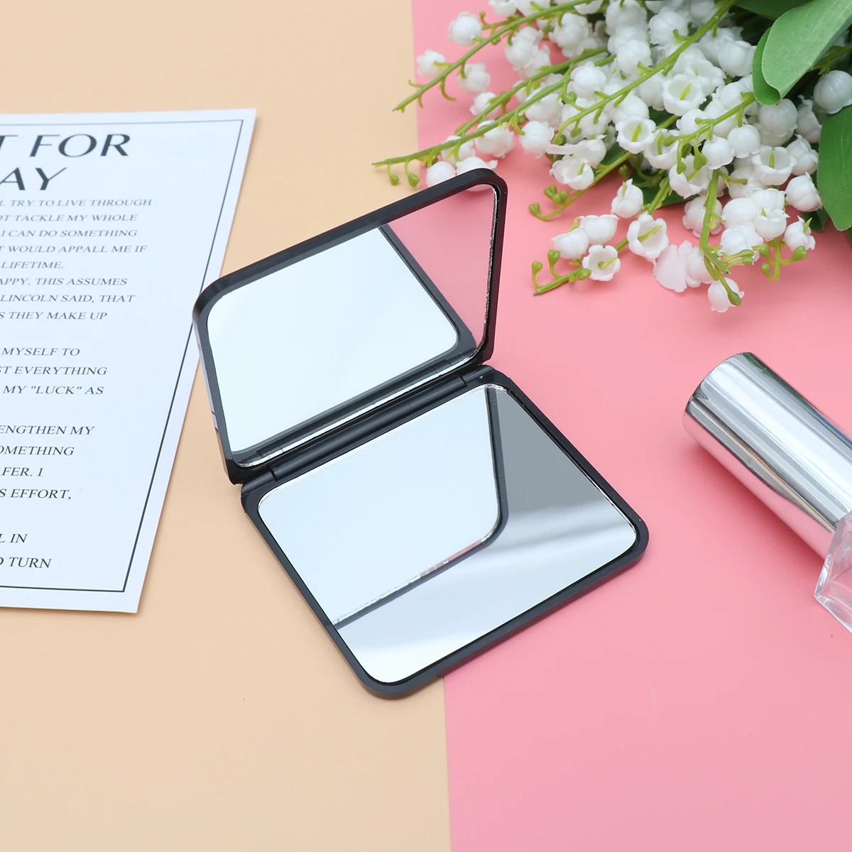 

Портативное складное зеркало для макияжа компактное косметическое зеркало карманное прямоугольное складное маленькое зеркало для макияж...