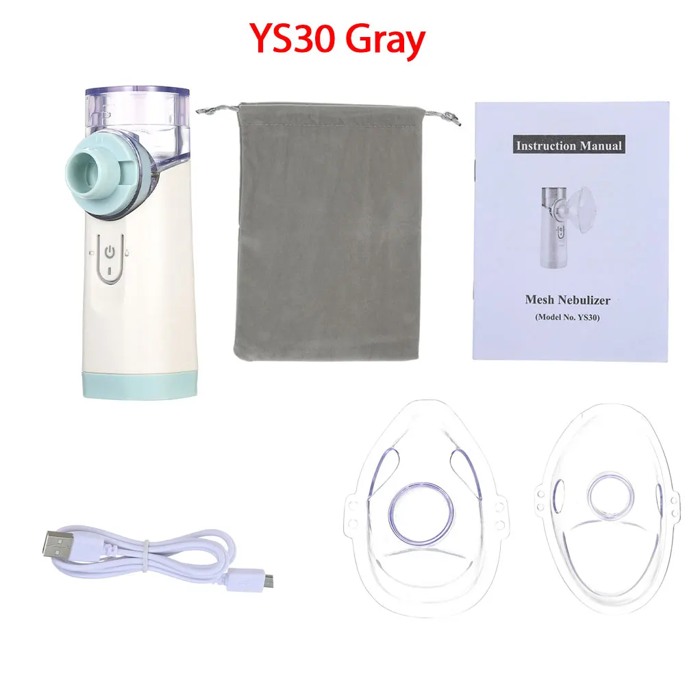 YS30 Gray Carevas медицинский ручной персональный паровой ингалятор для астмы COPD паровой испаритель USB Перезаряжаемый небулайзер с маской CE ROHS ISO - Цвет: YS30 Gray