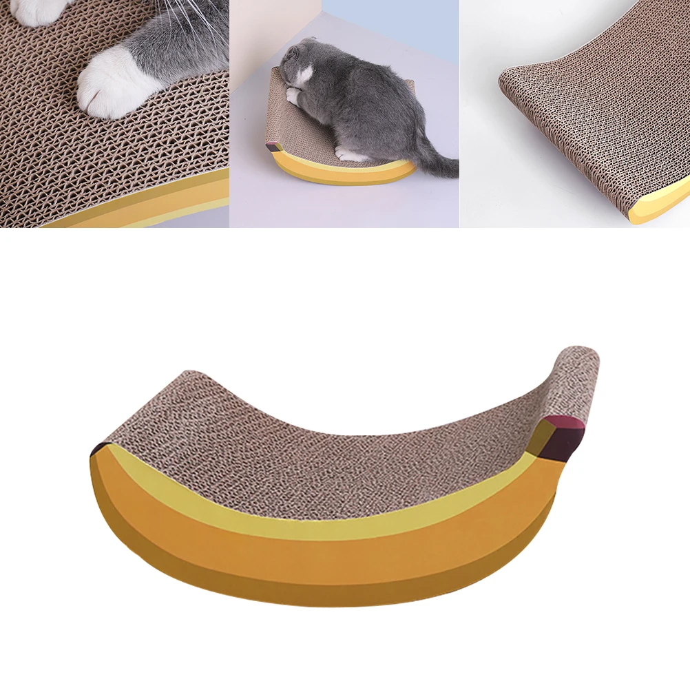 

Cat Scratcher Boards Banana Shape Cat Toys Durable Corrugated Cat Scratching Pad Pet Supplies