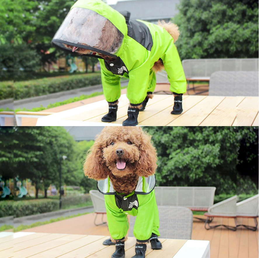 

Dog Raincoat Pet Waterproof Detachable Rain Jacket Dogs Water Resistant Clothes for Dogs fashion Patterns Pet Coat for Rainy Day