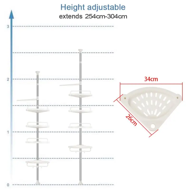 4 полки телескопическая регулируемая полка оборудование для ванной из пластика