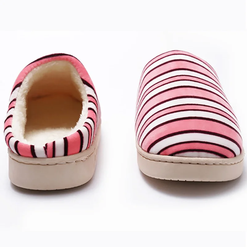 Для женщин тапочки в полоску зимние замшевые сапоги теплые Шлепанцы из