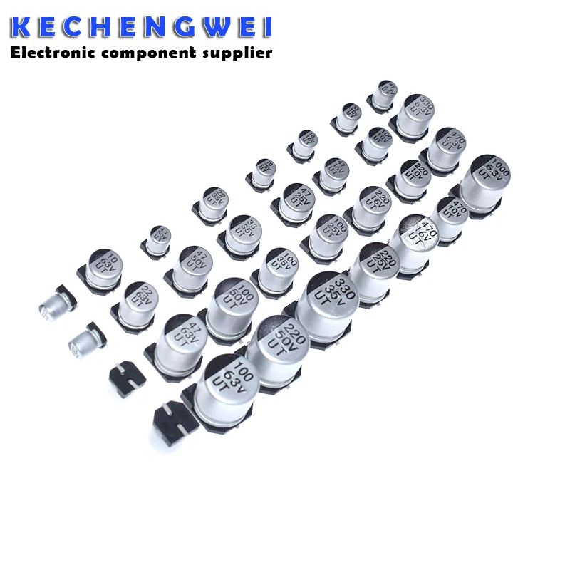 20pcs SMD Electrolytic capacitor aluminum 6.3V 10V 16V 25V 35V 50V 1UF 2.2UF 4.7UF 10UF 47UF 100UF 220UF 330UF 470UF 680UF
