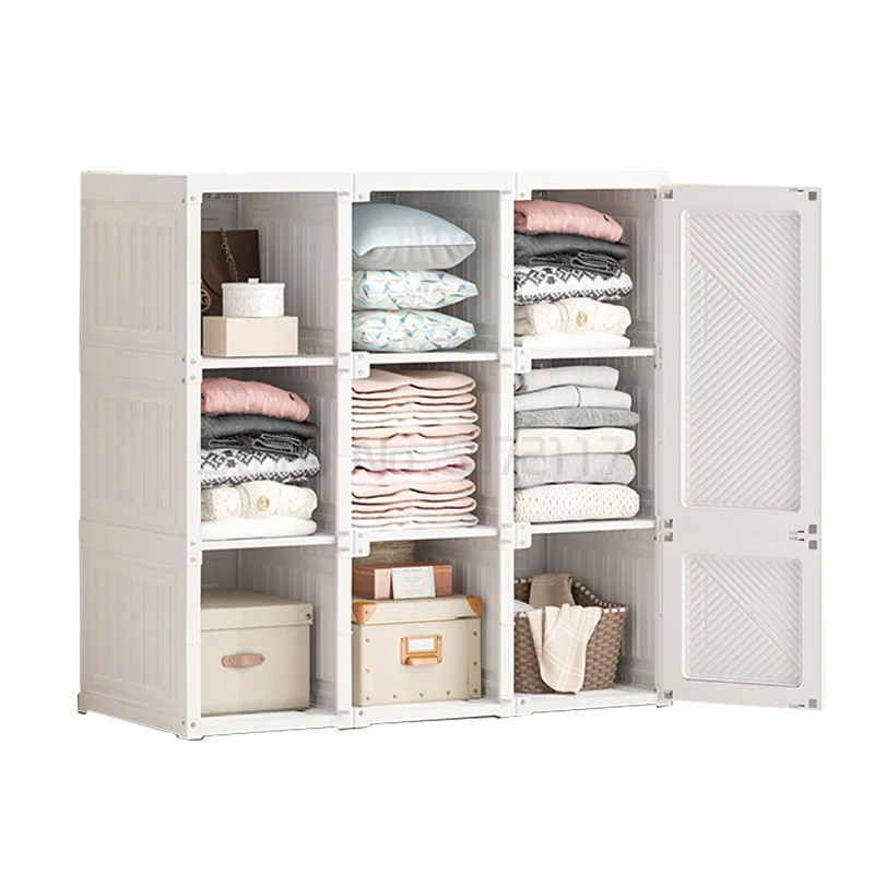 

Wardrobe free household bedroom rental room simple cloth wardrobe modern plastic assembly cabinet