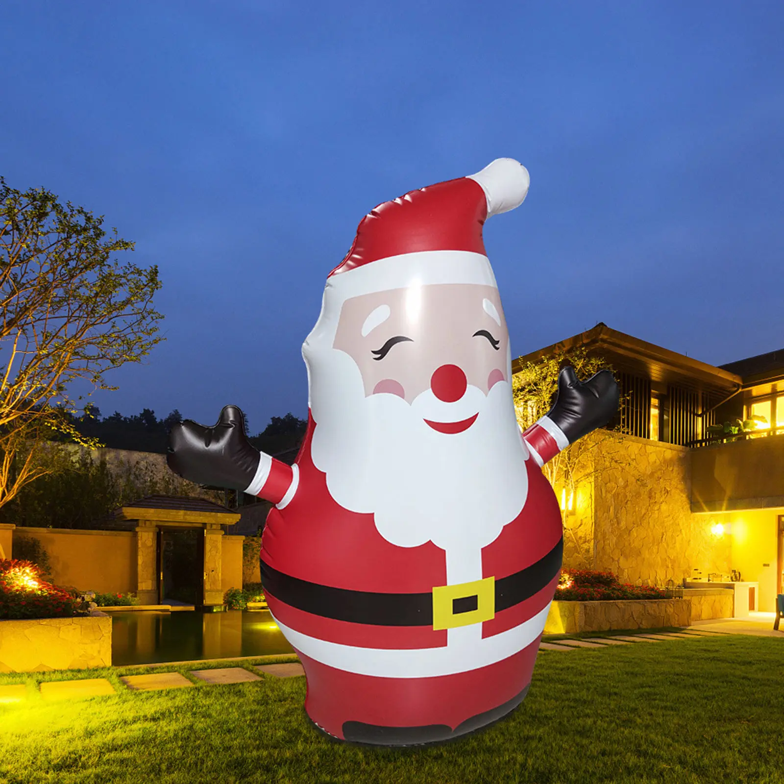

Cute Christmas Inflatable Giant Santa Claus LED Light for Yard Lawn Garden Decor