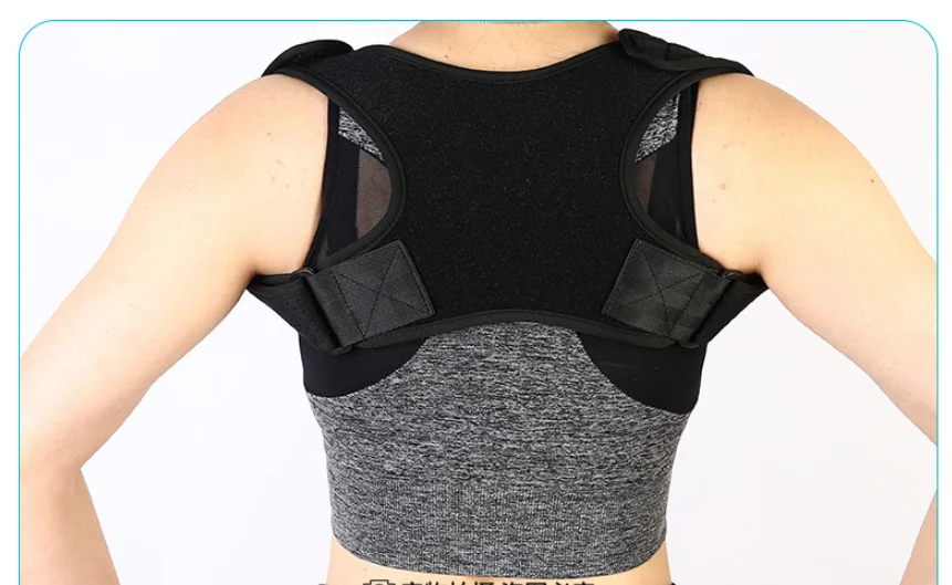 Черный Adjustable Back Posture Corrector Clavicle Spine Back Shoulder Lumbar Brace Support Belt Posture Correction Prevents Slouching - Цвет: Черный