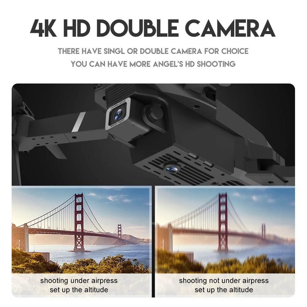 

Drone Mini E525 Pro HD 4K 1080P Camera Obstacle Avoidance WiFi FPV Maintaining RC Foldable 3-Sided Drone 4k Profesional Kid
