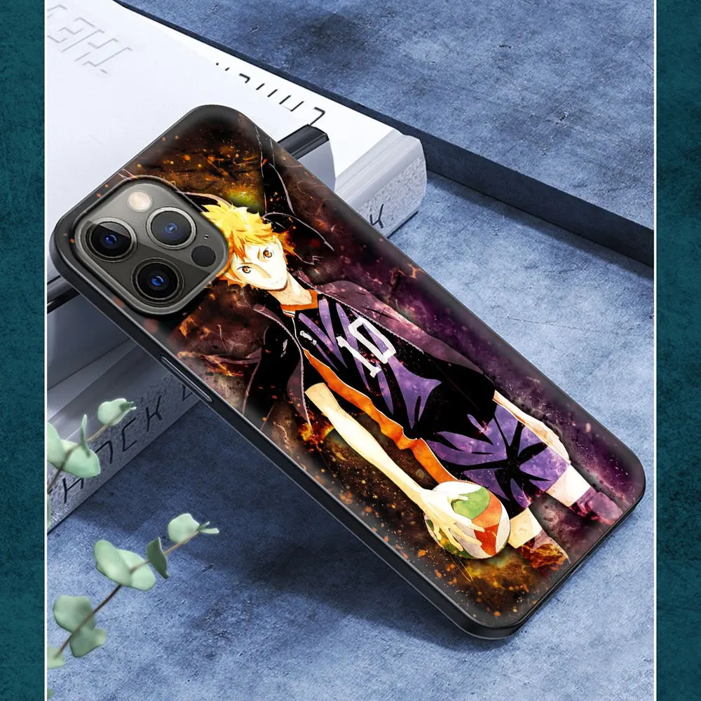 

Phone Case For iPhone 11 12 Pro XS Max 8 7 Plus X XR Silicone Soft TPU Black Shell Back Cover Coque Bag Haikyuu Hinata Anime Art