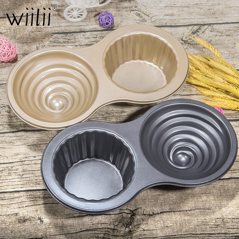 Wiilii 2 отверстия антипригарный гигантский кекс Пан 3D углеродистая сталь Jumbo