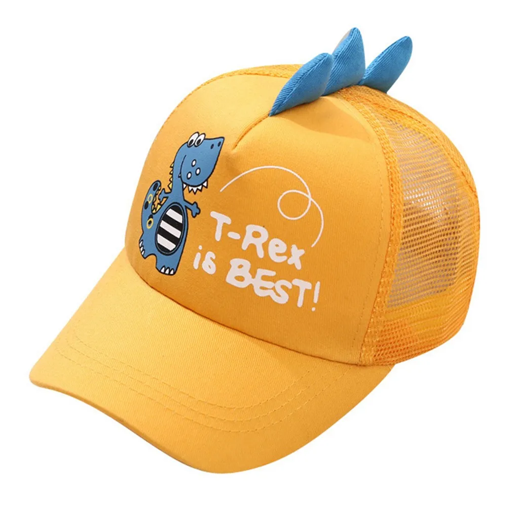 Бейсболка с вышивкой динозавра для мальчиков и девочек Детская кепка от солнца