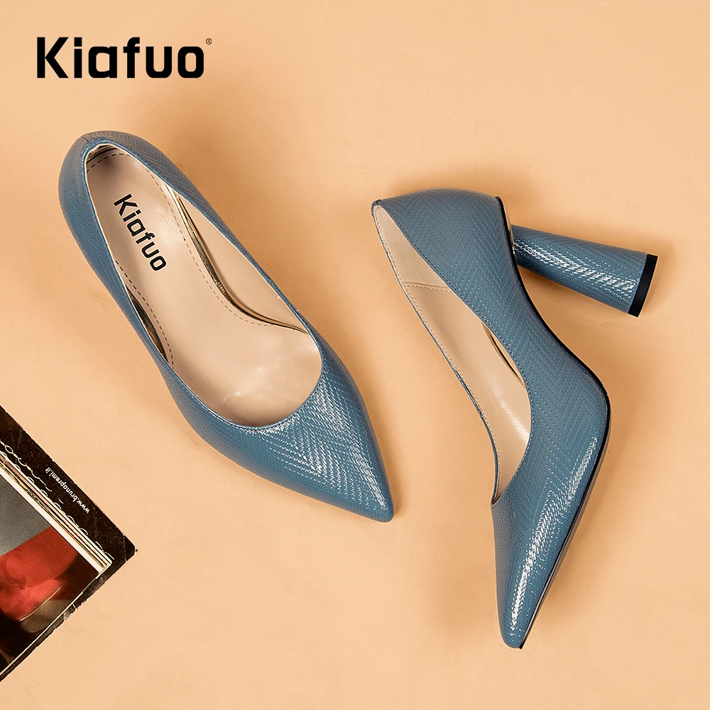 

Туфли-лодочки KIAFUO женские, заостренный носок, высокий каблук, свадьба, без застежки, коническая форма, офисные туфли, KK01