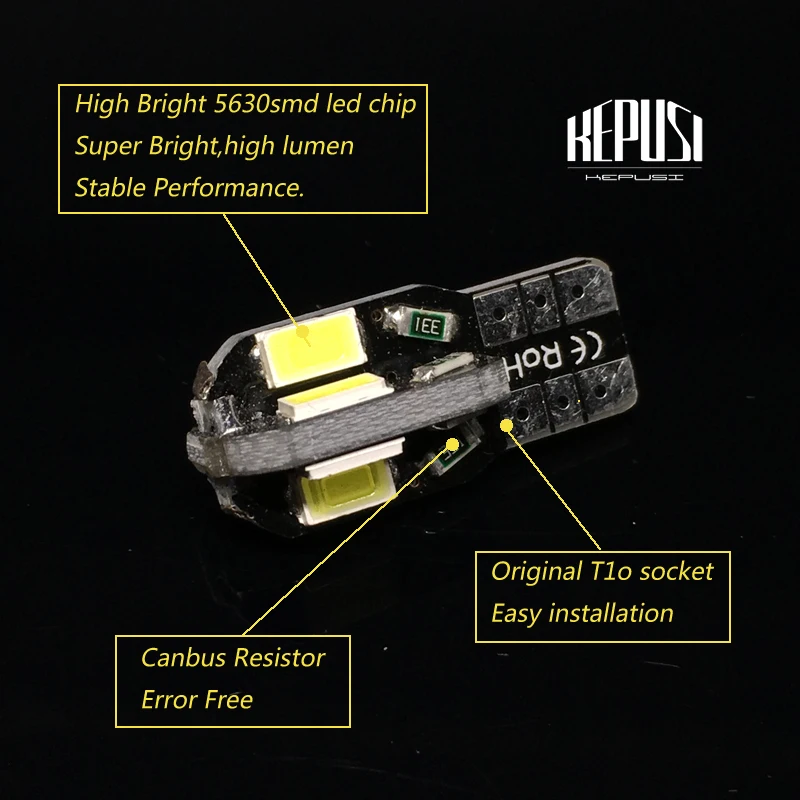 1 шт. Автомобильные светодиодные лампы W5W T10 10 SMD 5730 12 В|Сигнальная лампа| |