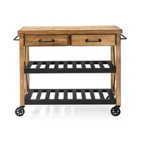 multi functional sideboard cabinet with wheels solid wood kitchen dining cart vintage industrial style iron small dining table