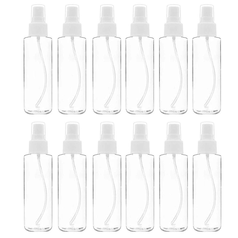 

12 Pack Plastic Clear Spray Bottles Refillable Bottles Empty Transparent Plastic Fine Mist Spray Bottle 60Ml