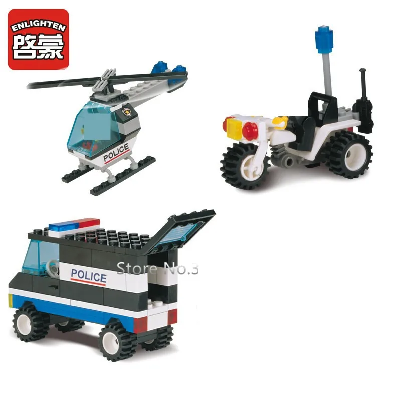 

466Pcs City Police Station SWAT Motorcycle Helicopter Building Blocks Kit Technical Creator Bricks Educational Kids Toys