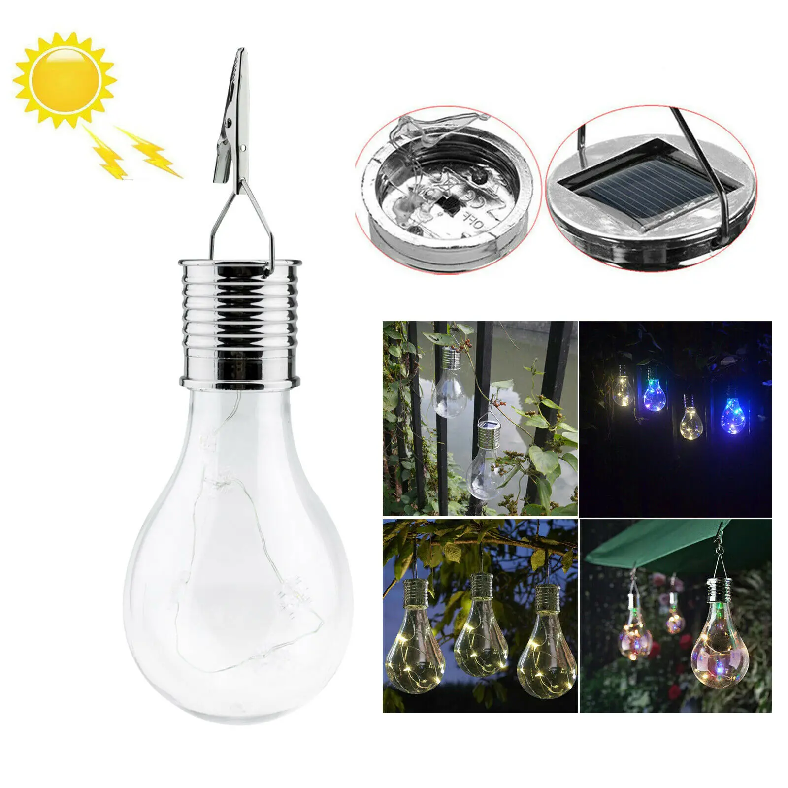 

Популярный подвесной светодиодный светильник на солнечной батарее, водонепроницаемый переносной поворотный уличный светильник, декорати...