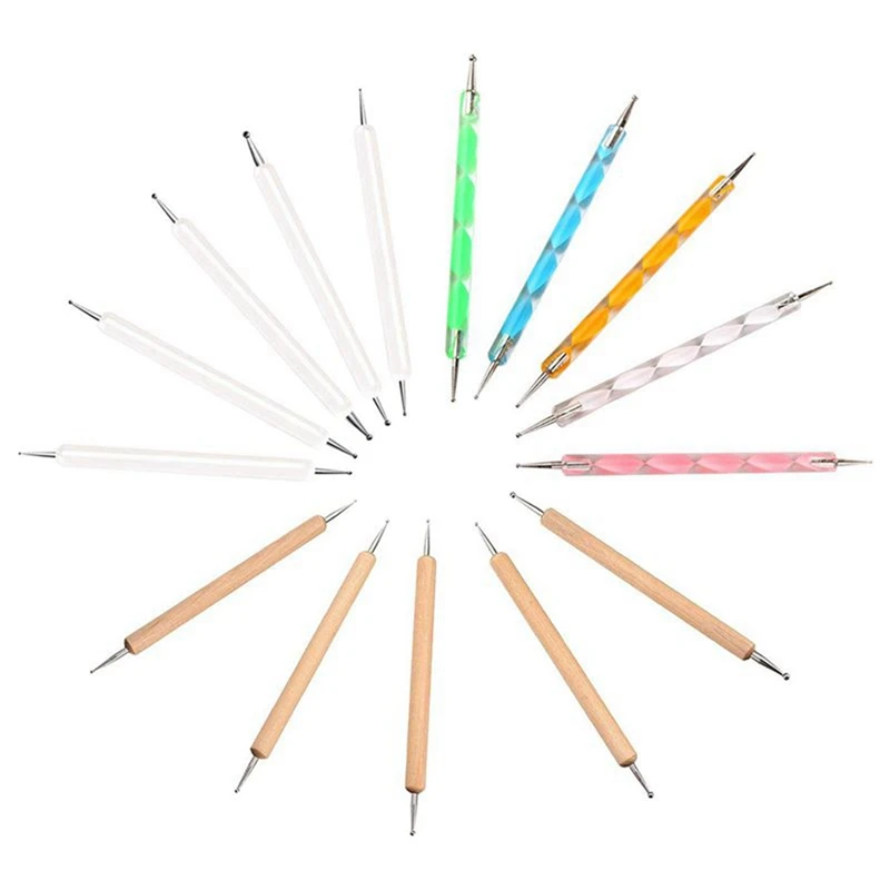 

5pcs/set Mandala Pottery Painting Nail Art Dotting Pen Acrylic andle Rhinestone Crystal Brush Nail Dotting Manicure Tool Kit