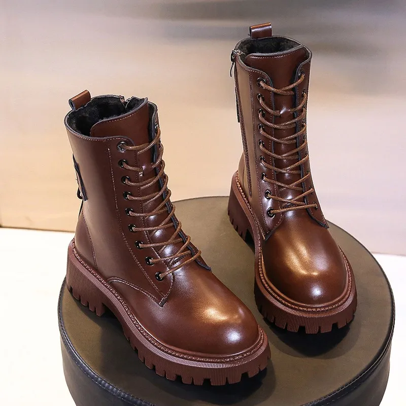 

British Style Martin Boots Fall/winter 2021 New Retro Fashion Short Boots Thick-soled And Thick-heeled Riding Boots With Single