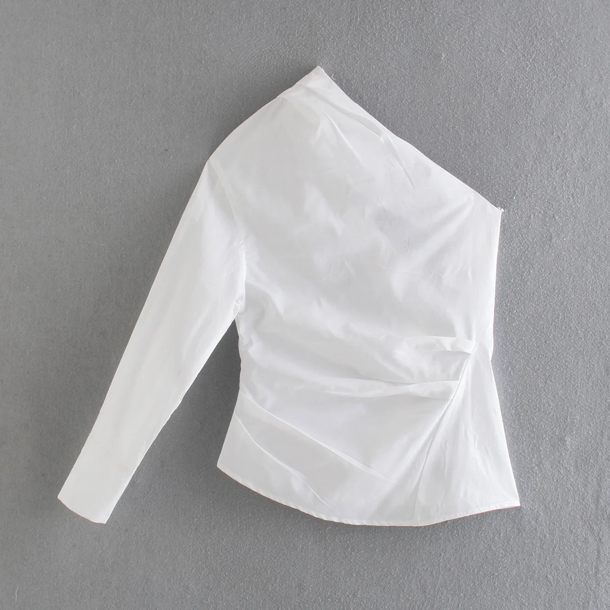 

Женская Асимметричная рубашка, блузка с одним рукавом, модная шикарная Летняя женская блузка, Топ