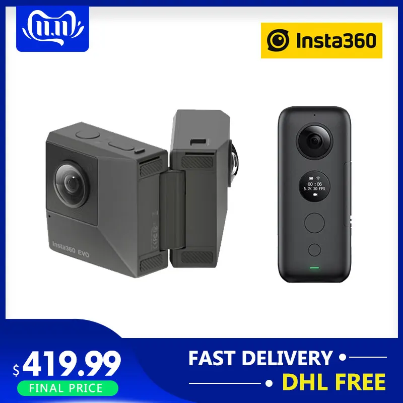 Insta360 EVO 5,7 K видео 3D видеокамера для панорамной Insta 360 Камера для андроид iPhone XS/XS Max/XR/iPhone X/8/8 Plus/7/7 plus/6s/6s Плюс/SE