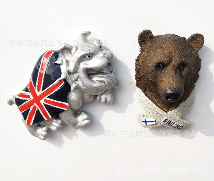 Новый финский Медведь голова британский Бульдог туристический сувенир