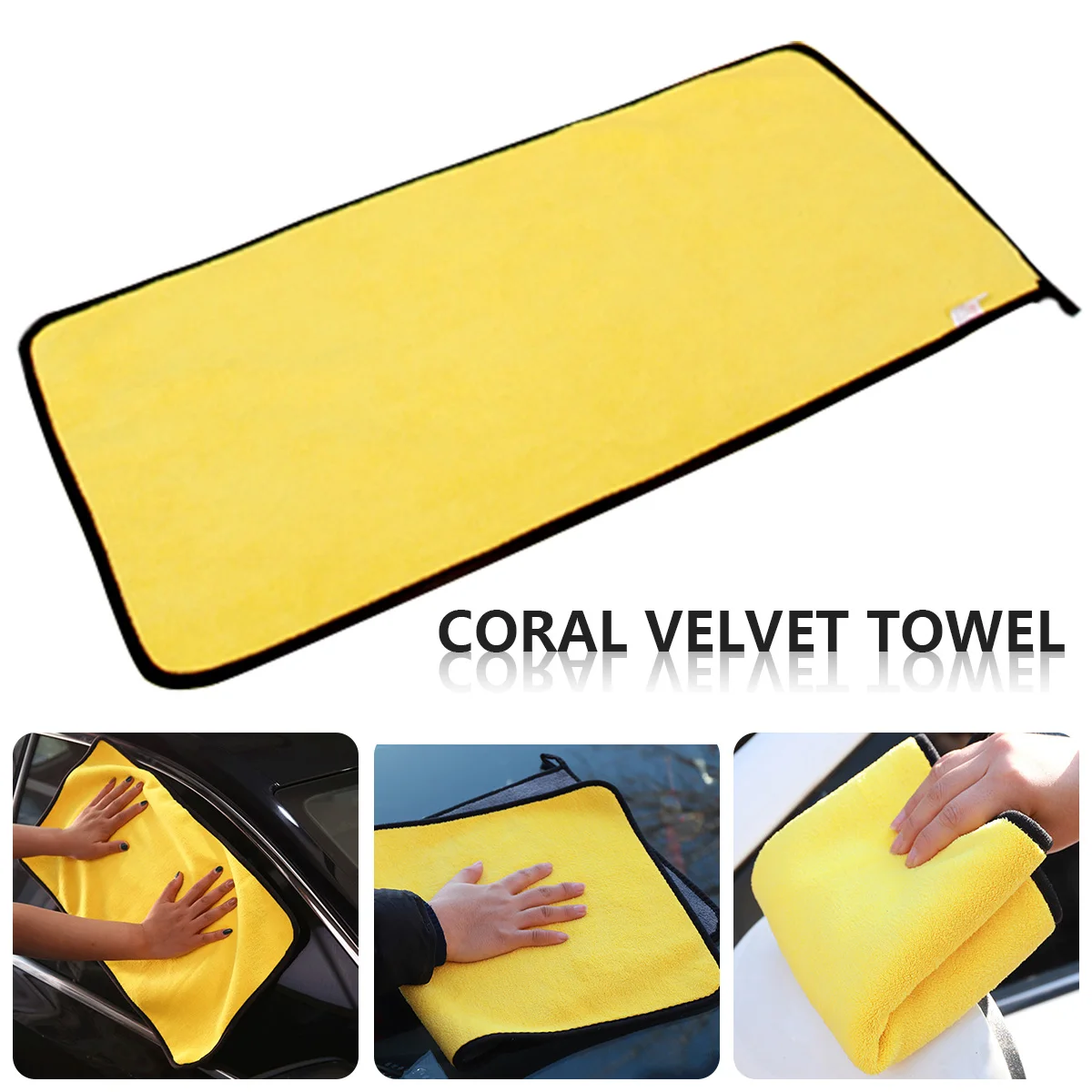 

Тряпки для чистки автомобиля из кораллового флиса, эффективные супер впитывающие тряпки из микрофибры для уборки дома и автомобиля, чистящ...