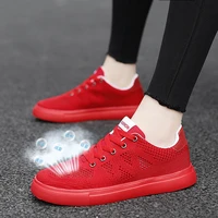 damyuan mens womens shoes fashion casual sports shoes black breathable mens shoes non slip comfortable womens sneakers red