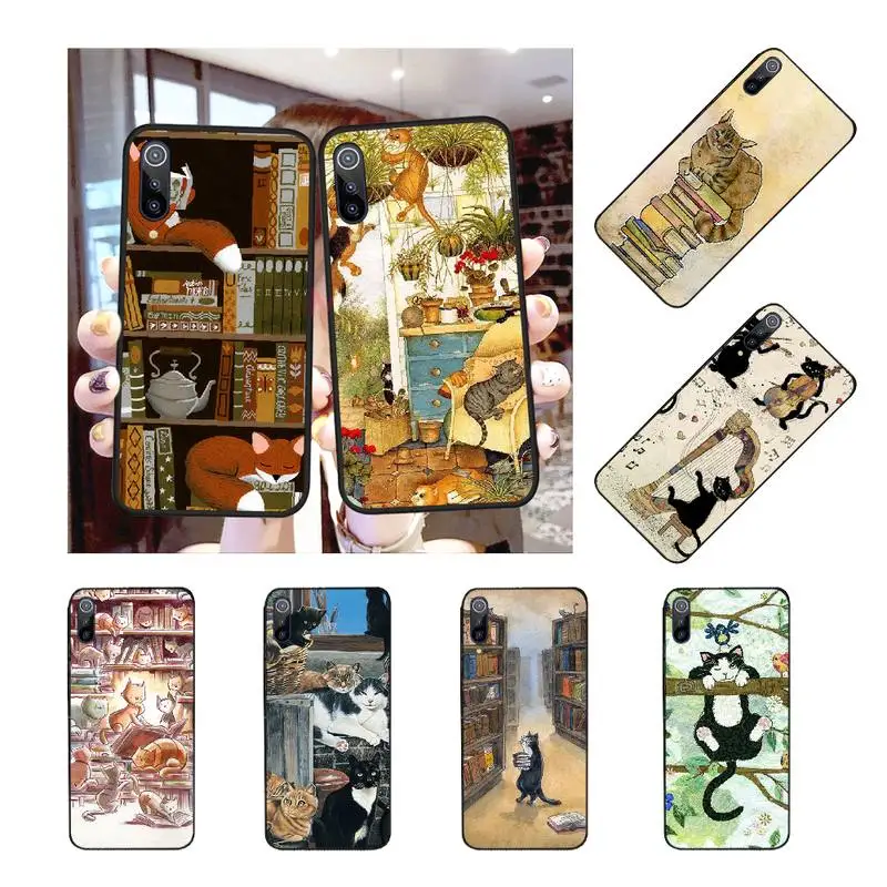 NBDRUICAI кошки и дерево библиотеки Новое поступление сотовый Чехол для телефона Redmi