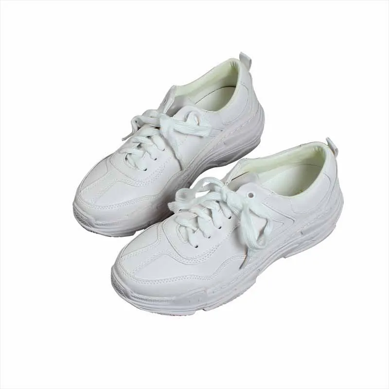 

Round Toe Shoes Woman 2021 All-Match Clogs Platform Shallow Mouth Casual Female Sneakers Modis Flats New Retro Small Creepers Co