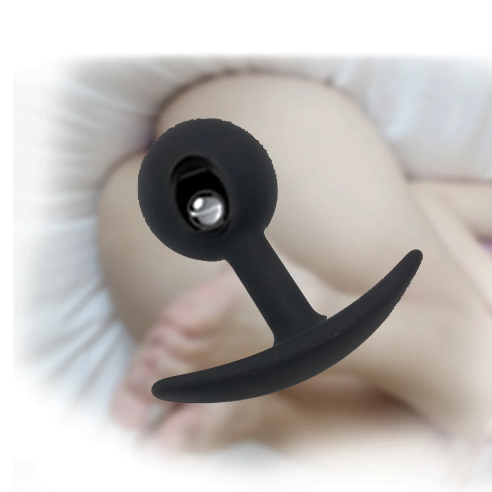 Women Sex Product Silicone Waterproof Inner Bead Anal Plug Metal Ball Hits the Wall Anus Muscles Trainer Toys | Красота и здоровье