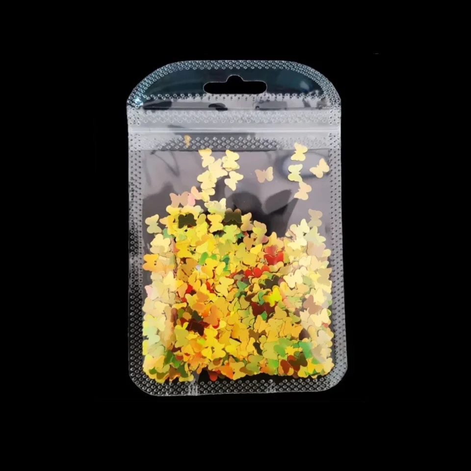 5mm Laser Butterfly Shape Nail Art Glitter Flakes 3D Fluorescence Nail Sequins Gel Polish Manicure Charms Nail Art Decorations