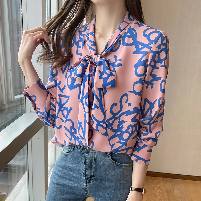 

Cheap wholesale 2021 spring summer autumn new fashion casual chiffon women shirt woman female OL long sleeve shirt Vy1318