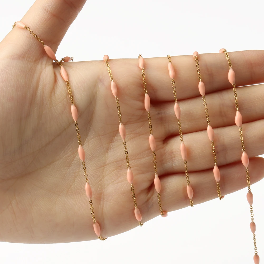 Цепочка-четки из нержавеющей стали золотого цвета 1 метр для самостоятельного