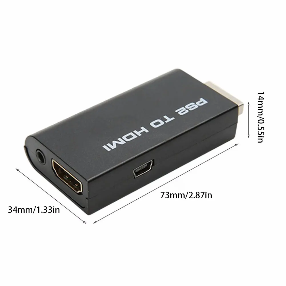 

PS2 To HDMI-Compatible Video Adapter Mini PS2 Audio Converter With 3.5mm Audio Output For Playstation 2 Game Console Display