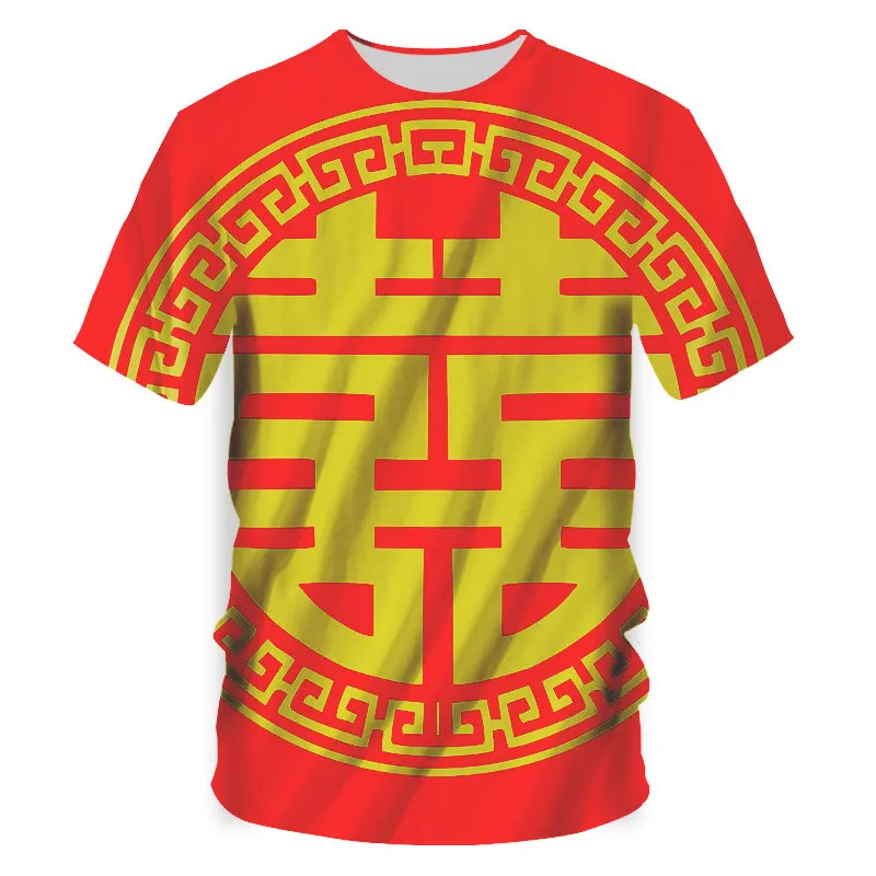 Китайский стиль Мужская и женская футболка с 3D принтом Традиционная китайская