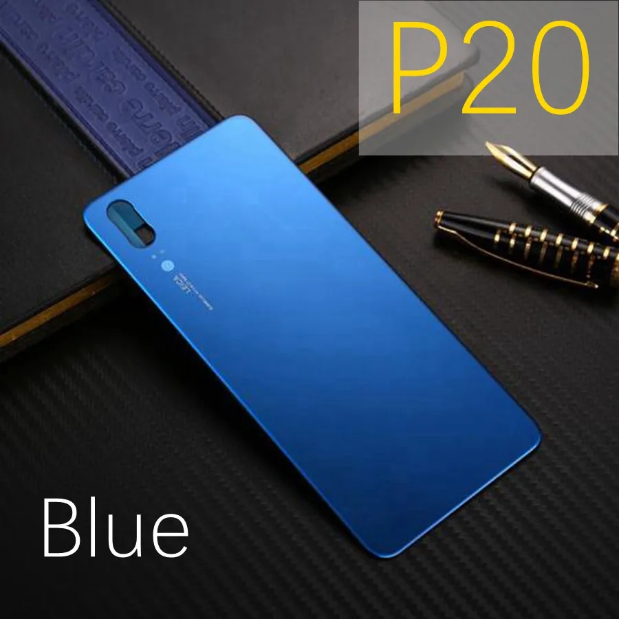 P20 Blue Для huawei P20 Pro Крышка батарейного отсека задняя дверь Корпус Задняя стеклянная панель для huawei P20 Lite Крышка батарейного отсека Nova 3e Замена - Цвет: P20 Blue