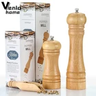 Мельница для специй из натурального дуба, ручная мельницы для приправ измельчитель для специй, регулируемые шейкеры для перца