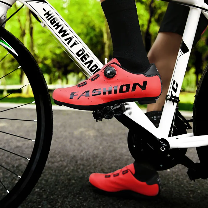 Online Kualitas Tinggi Self-Locking Non-Slip Balap Road Sepeda Sepatu Untuk Pasangan Kolam Ultra Ringan Non-Slip Bernapas Bersepeda Sepatu