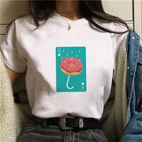 kawaii doughnut t shirt o neck 90s aesthetic shirt womens basic casual tshirts tops fashion tshirt summer harajuku aesthetics
