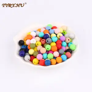 TYRY.HU, 200 шт., силиконовые круглые бусины, 9 мм, бусы-грызунки для детей, цепочка для пустышки, не содержит Бисфенол А, Детские бусины для прорезывания зубов