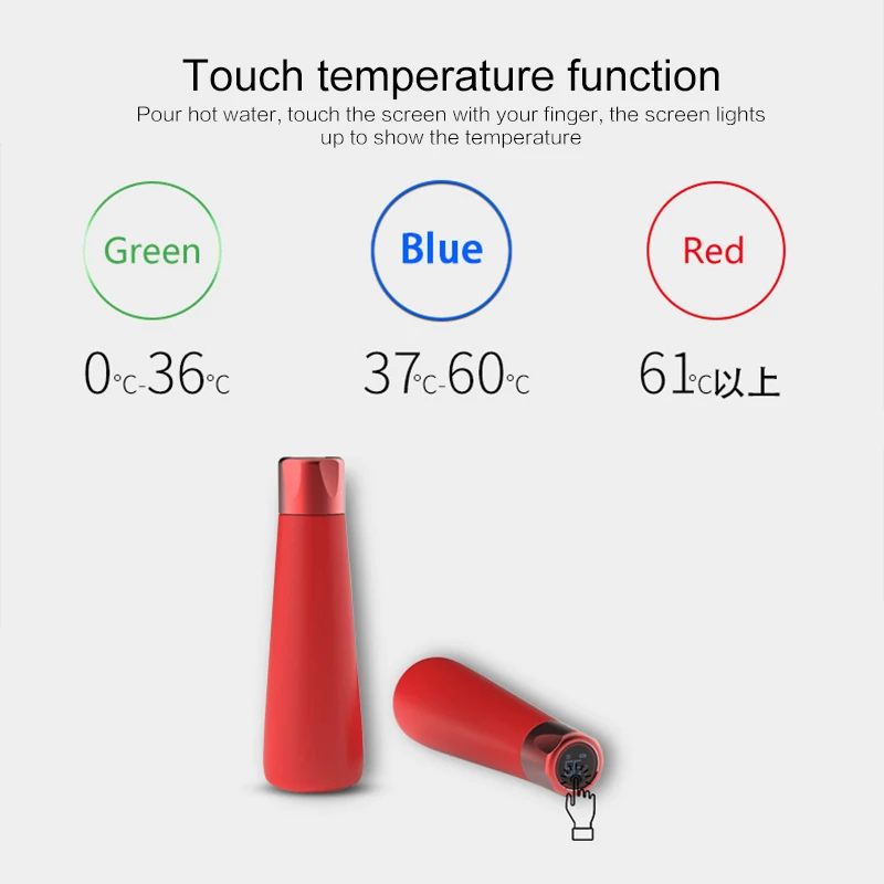 Умная чашка с индикатором температуры и зарядом вакуумные фляжки из нержавеющей