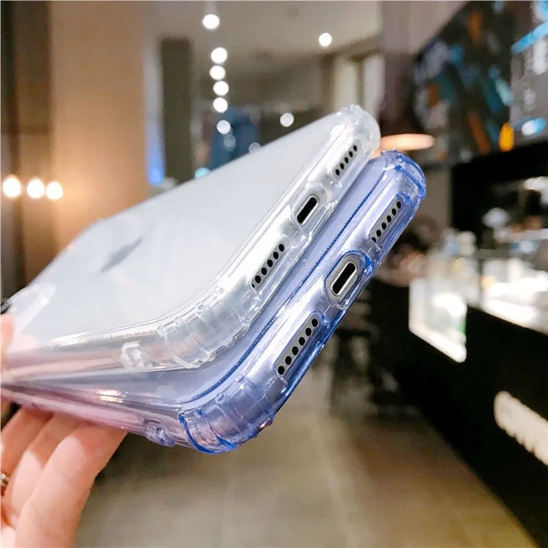 Противоударный чехол желейного цвета для Huawei P40 Lite P30 P20 Honor 10 20i 8X 9A 9X Y9 2019 неоновый
