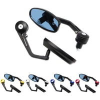blue oval 78 handlebars end motocycle rearview side wing mirror universal scooter side mirror for honda bmw suzuki yamaha