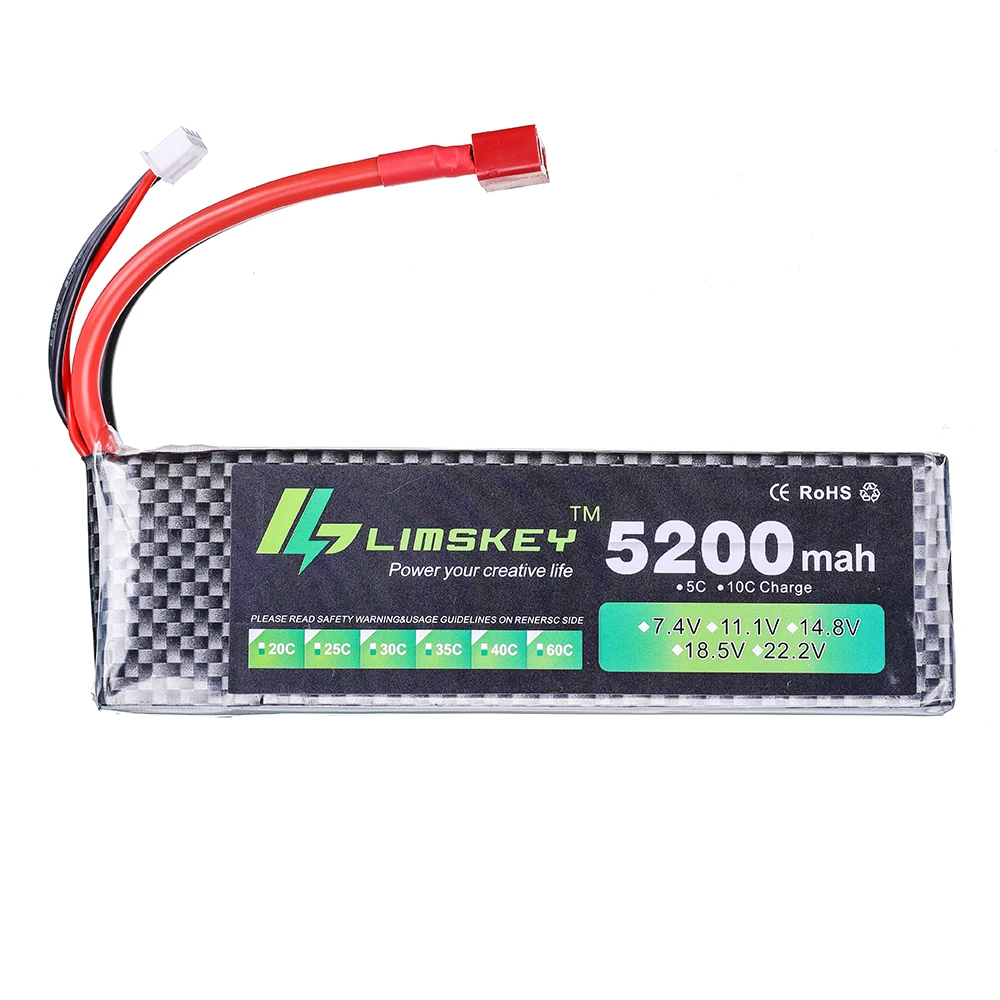 2 шт. Limskey Power 7 4 В 5200 мАч Lipo Battery 30C 2S LiPo 1P Литий полимерная батарея для RC car|lipo