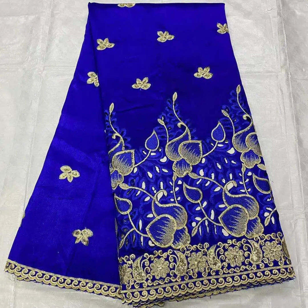 

Royal Blue George Dubai Style Fabric 2021 High Quality Sequins French Net Lace Soft Swiss Voile Lace African George Lace Fabric