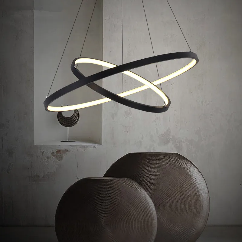 Светодиодный светильник в виде кольца для столовой гостиной роскошная люстра с